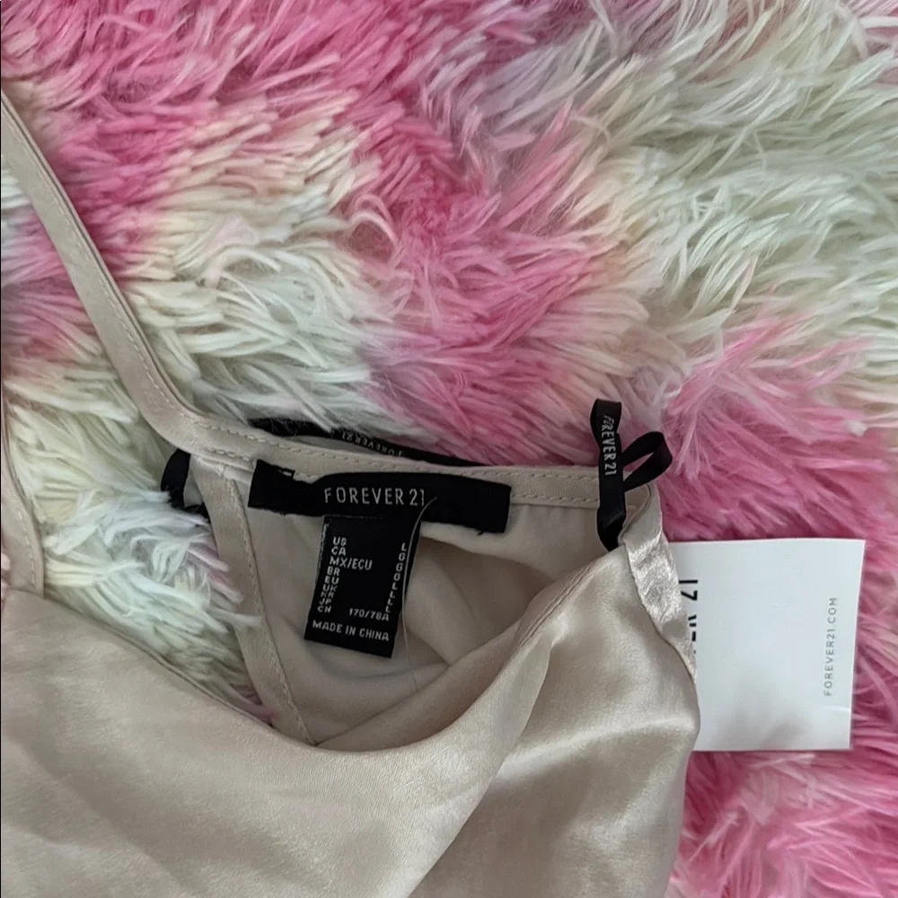 Forever 21 Cream Sleeveless Jumpsuit with Fitted Waist - Picture 2 of 6